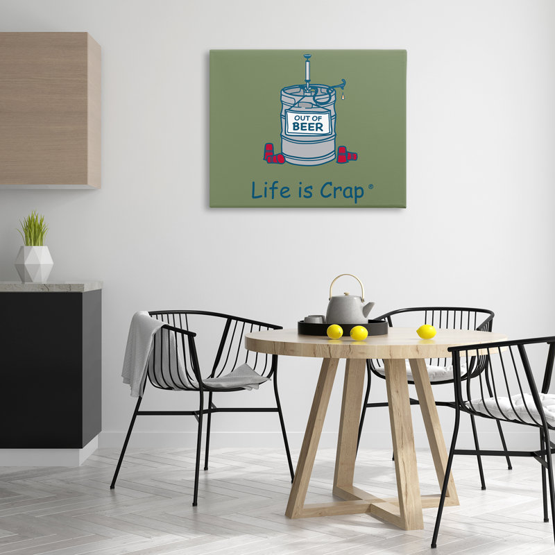 "Drôle de bière vide" par LIC, H 30 po x l 40 po