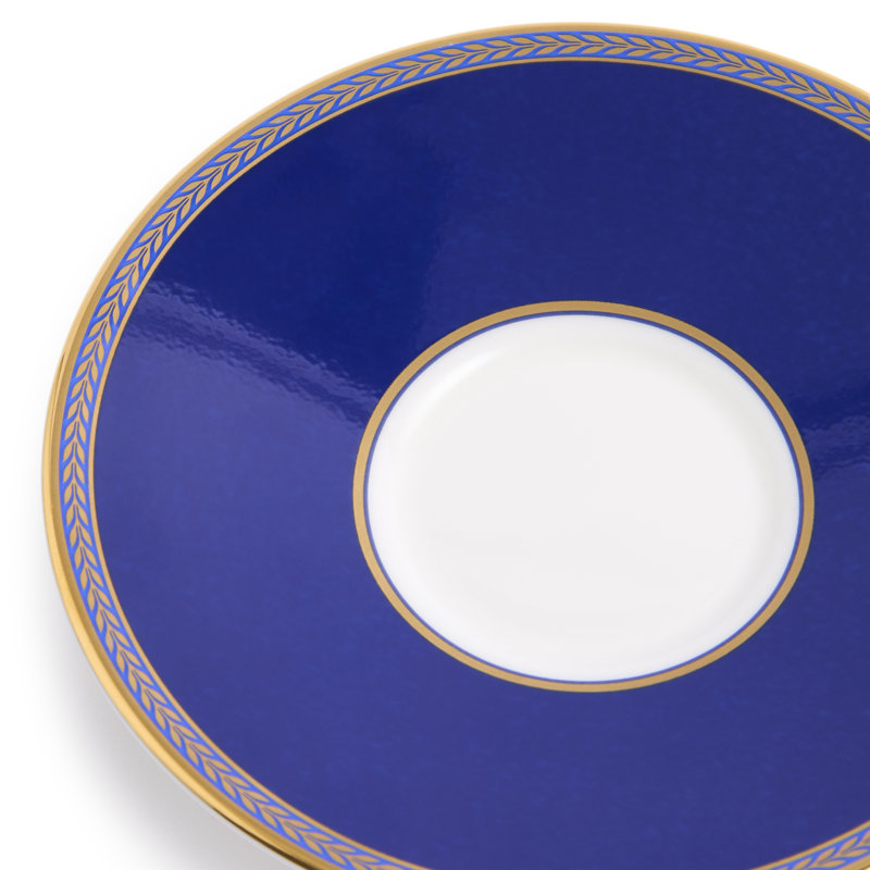Renaissance Bone China Teacup, Blue/Gold