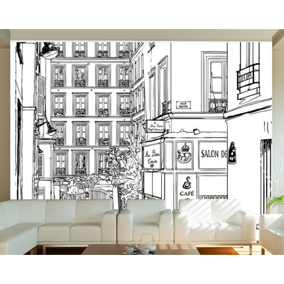 A Walk Through Parisian Streets 309cm x 400cm Wallpaper