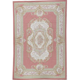 Hand-Knotted High-Quality Rose and Ivory Area Rug