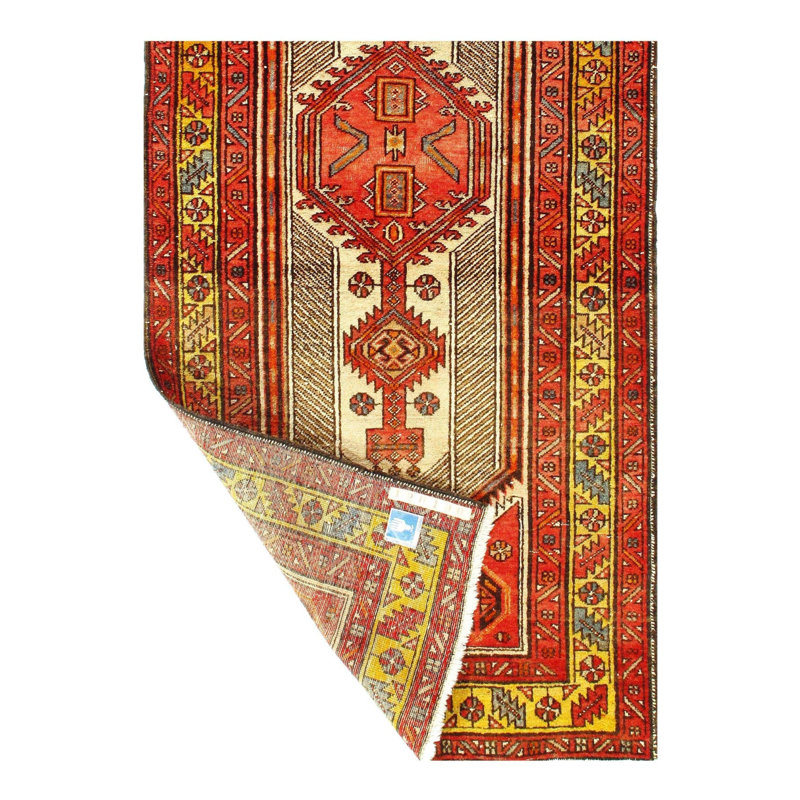 Tapis de couloir en laine et en coton noué à la main 3 pi 5 po x 8 pi Oriental