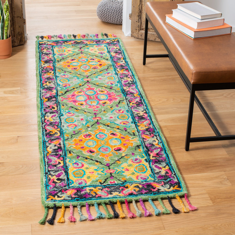 Tapis oriental en laine touffeté à la main Vahakn, Tapis de couloir 2 pi 3 po x 7 pi