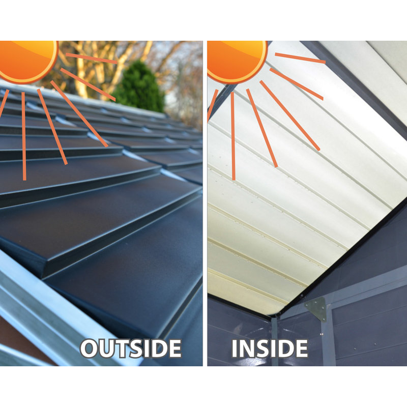 Tan Polycarbonate and Aluminum Outdoor Storage Shed