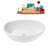 59" Streamline Soaking Glossy White Freestanding Tub and Tray With Internal Drain-101412926