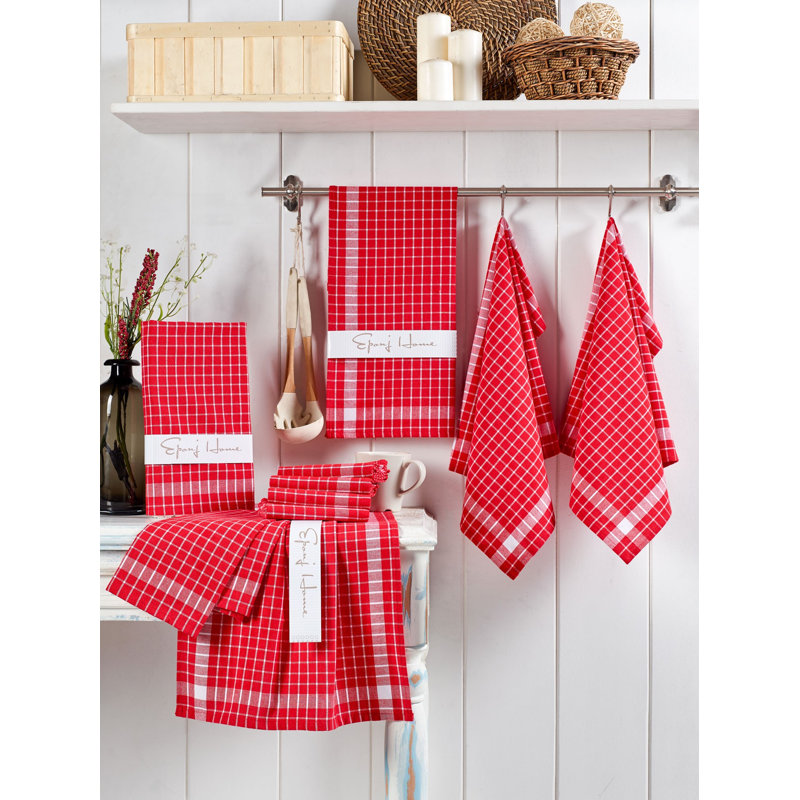 Luxury Wash Towel Set, 100% Cotton, 17.7 x 25.6 inches | Soft and Absorbent, 5.0 oz/sq ft | Red and White Colors, Perfect for Home, Spa, or Gym | Machine Washable, Gentle Care Recommended
