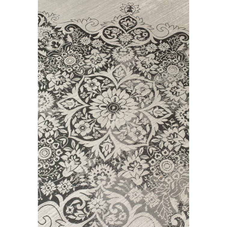 Zuiver Round Paisley Machine Woven 200cm Black Area Rug | Wayfair.ie