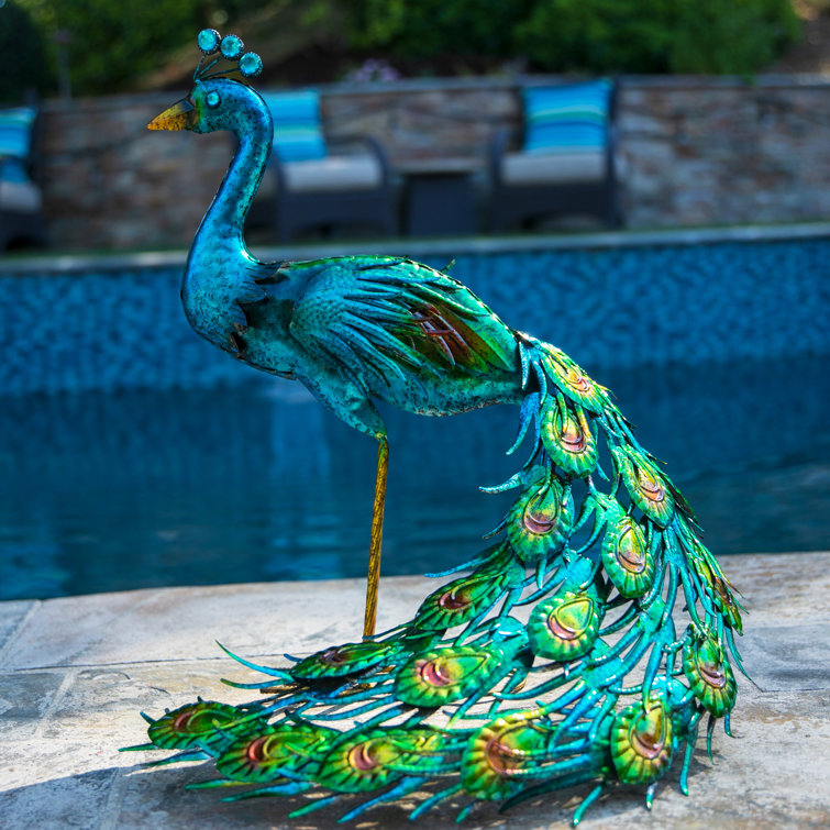 metal peacock statue