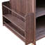 Chariot de barbecue extérieur de 40,5 po avec plateau en acier inoxydable 201, construction en bois massif, abattant, un tiroir, porte-serviettes, tablette centrale amovible, 360 roues pivotantes verrouillables pour le rangement des grillades-2074533120-2074533123