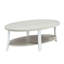 Élégante table basse ovale à 3 tablettes en bois blanche - pour les espaces de vie