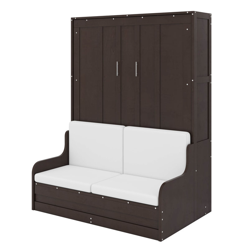 Grand lit escamotable avec coussin, Espresso