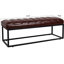 Banc rembourré à base en métal brun foncé pour la chambre à coucher et le vestibule - Rembourrage en éponge de qualité supérieure, assemblage facile, charge maximale de 220 lb, brun, revêtement en polyuréthane, rembourrage, capacité