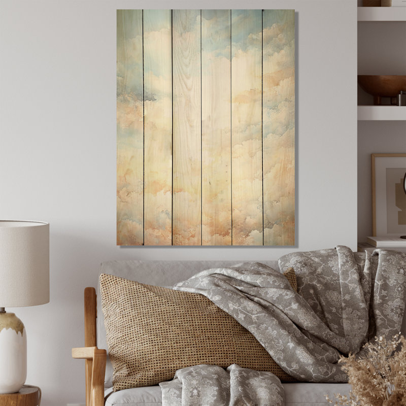 Heavenly Horizons - Art sur bois de pin naturel, H 20 po x l 10 po