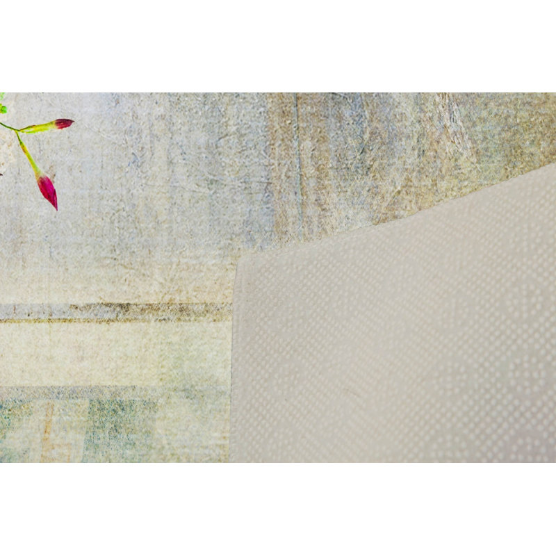 Tapis luxueux 100% polyester 5,2 x 7,5 pi, hauteur des poils de 0,4 po | Antibactérien, points antidérapants en PVC, lavable à la machine | Élégante impression numérique en 3D, parfaite pour le décor du salon et de la chambre à coucher