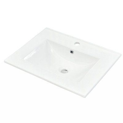 Wenty 24'' White Ceramic Rectangular Bathroom Sink