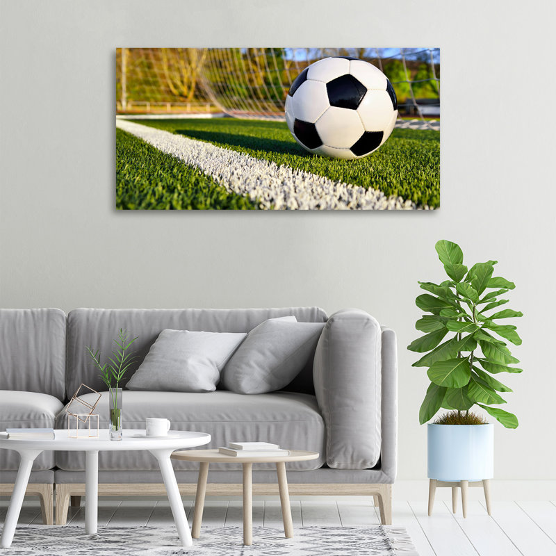 Ball in the Goal 1 Piece Wrapped Canvas Wall Art