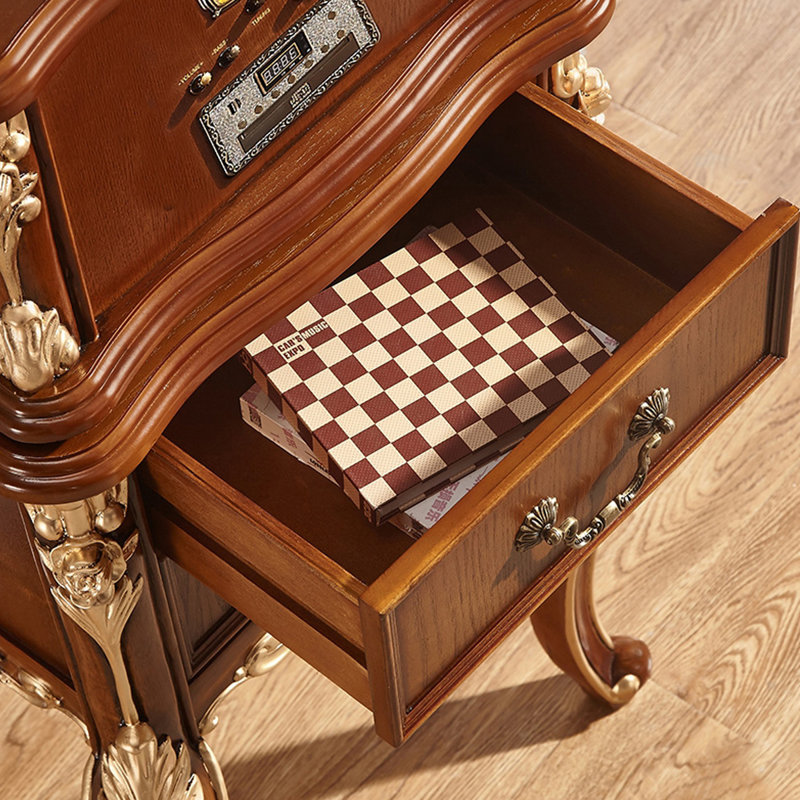 Brown+Gold Free Form Solid Wood+Copper Media Players