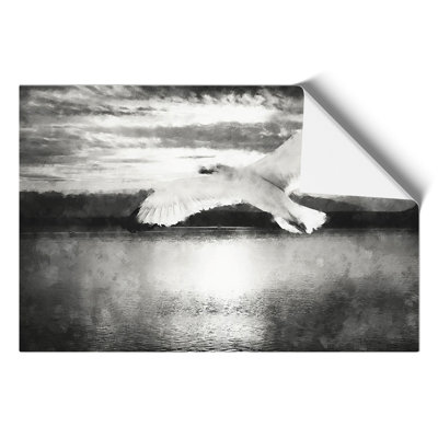 Seagull in Flight Painting - Frameless Print