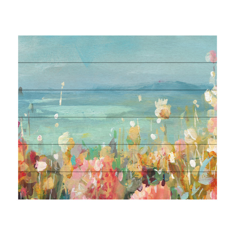 «Coastal Dahlias Crop» sur bois, H 18 po x l 22 po