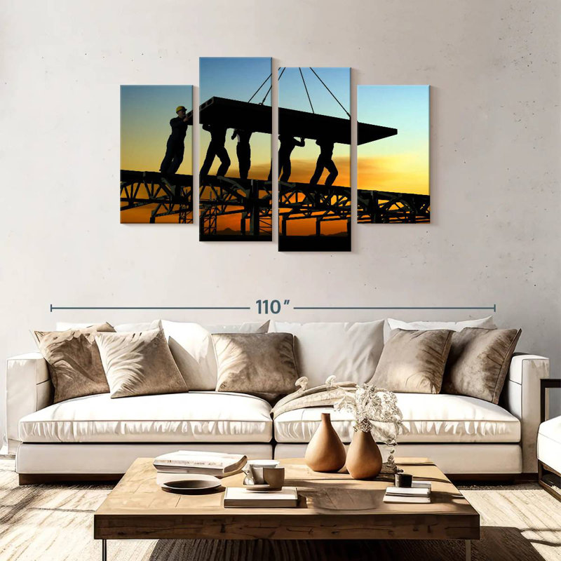 Lelend Construction Site Workers, 48" H x 75" W