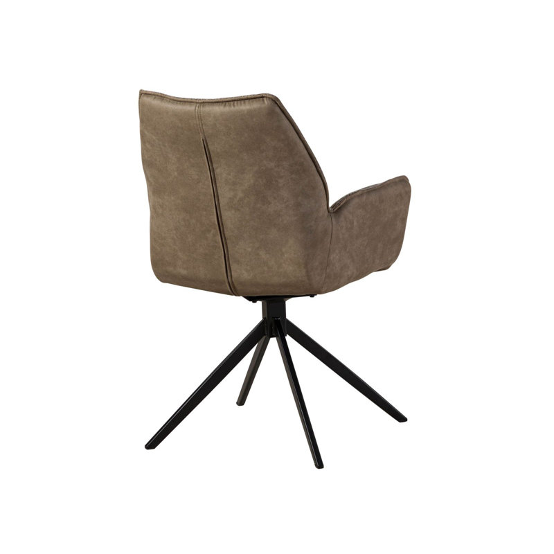 POLSTERSTÜHLE Polyester Blend Upholstered Metal Swivel Chair, Brown/Gray