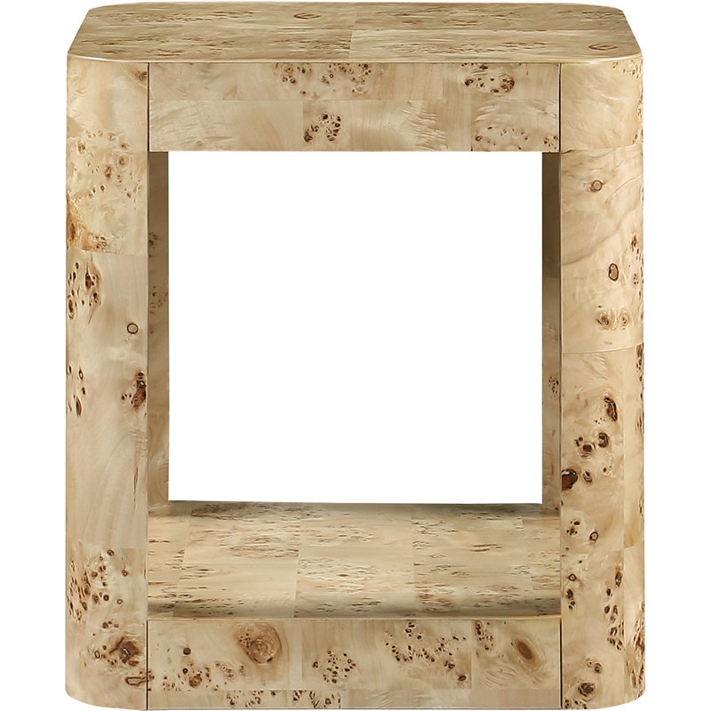 Reeves Floor Shelf End Table, Burl