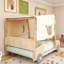 Lit de voiture double avec cadre en bois, coussin de plafond-1173652627