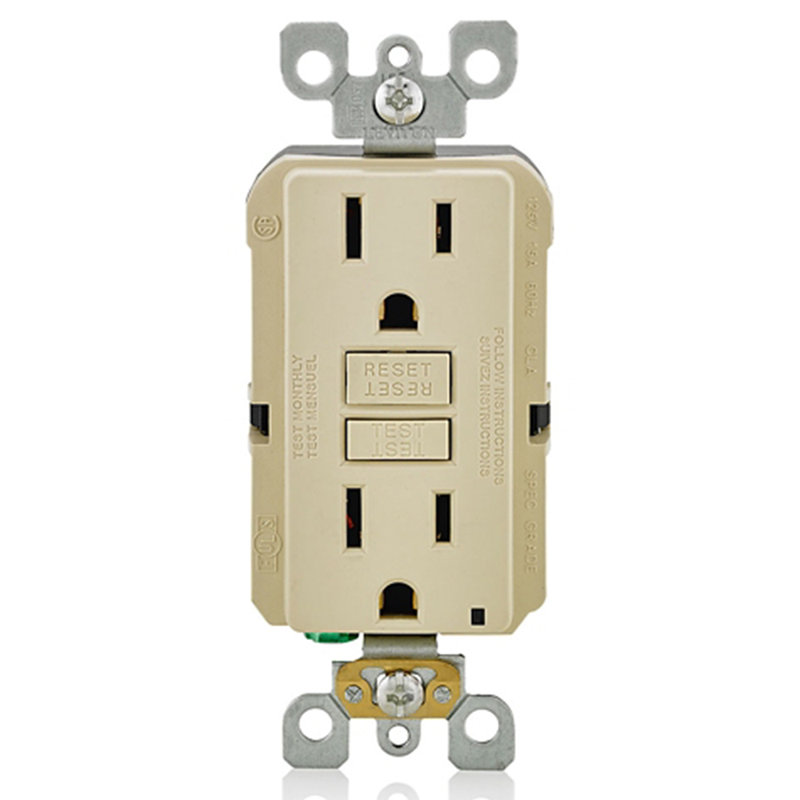 Leviton SmartlockPro 15 Amp 125 Volt Duplex GFCI Outlet 5-15R 1 Pack, White