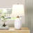 23.5" Modern Ceramic Table Lamp with Eye-Caring Soft Lighting and Easy Assembly for Living Room Bedroom and Study