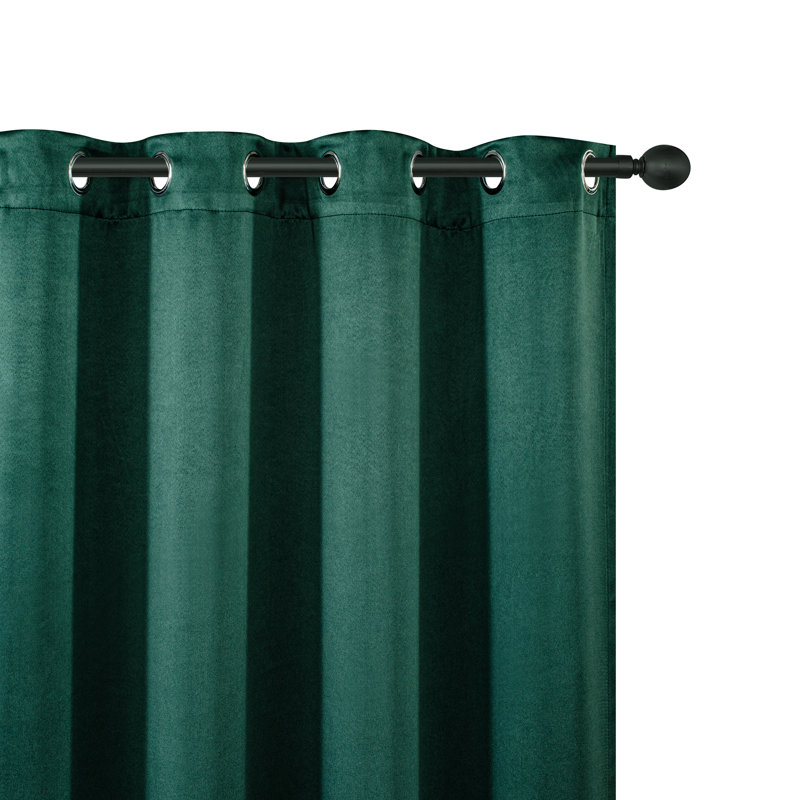 Solid Color 100% Blackout Grommet Curtain Panels (Set of 2), 52" W x 95" L, Green