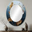 Pivoine blanche et dorée Bloom IV - miroir décoratif floral ovale sur métal-766033050