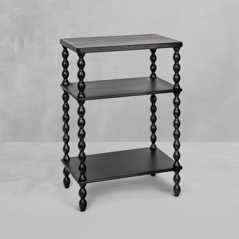 Belcara Bobbin Leg Rectangle Wood Accent Table, Black