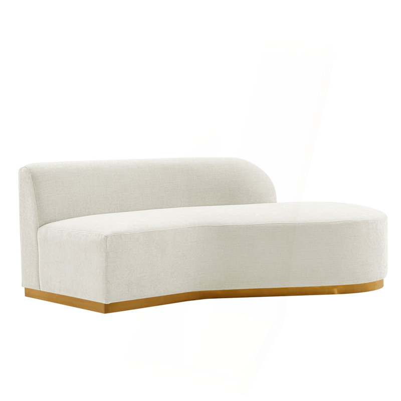 Canapé modulaire 132 po en chenille, Ivoire ivoire