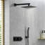 Système de pomme de douche à pluie 10 pouces, ensemble de mélangeur de pluie pour salle de bain de luxe avec douchette, valve brute incluse