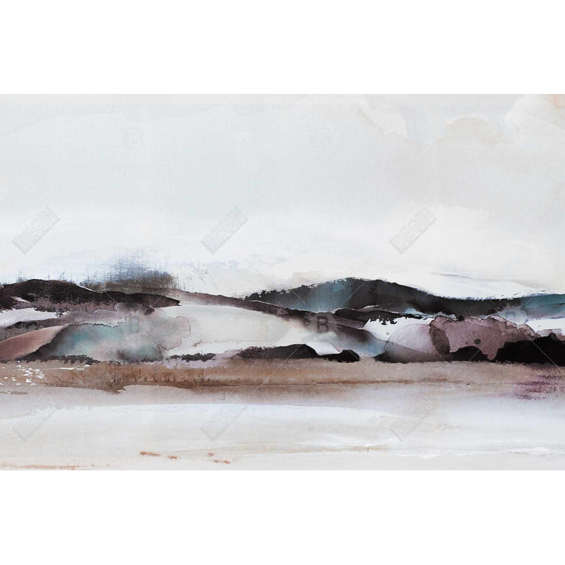 Watercolor mountains Bath Mat with Non-Slip Backing - Quick Dry Memory Foam Bathroom Rug - Absorbent - Modern Plush Spa-Style - Machine Washable