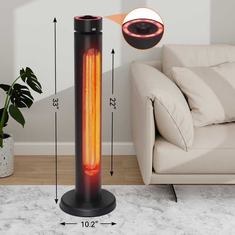 Chauffe-terrasse électrique à infrarouges 33 '1500W avec télécommande