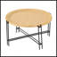Table basse ronde en bois D32 "X 18" Farmhouse