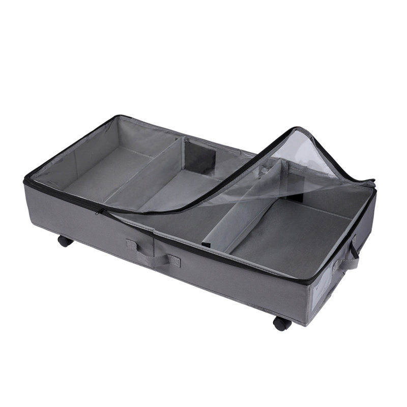 2-in-1 Under Bed Storage With 360° Rotating Wheels,removable Metal Storage Organizer,1 Pack