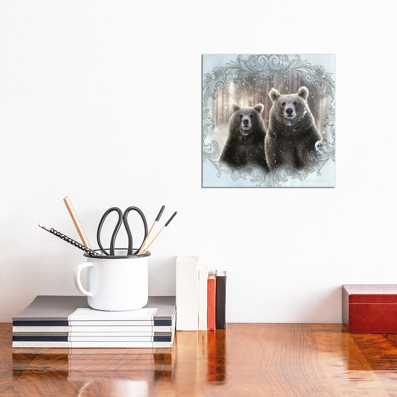 Enchanted Winter Bears by Bluebird Barn - Wrapped Canvas Print, 30.48 cm H x 30.48 cm W