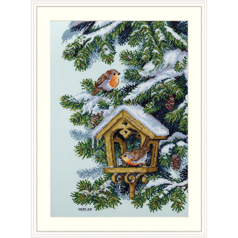 Ensemble de point de croix compté Robins par Merejka K-152