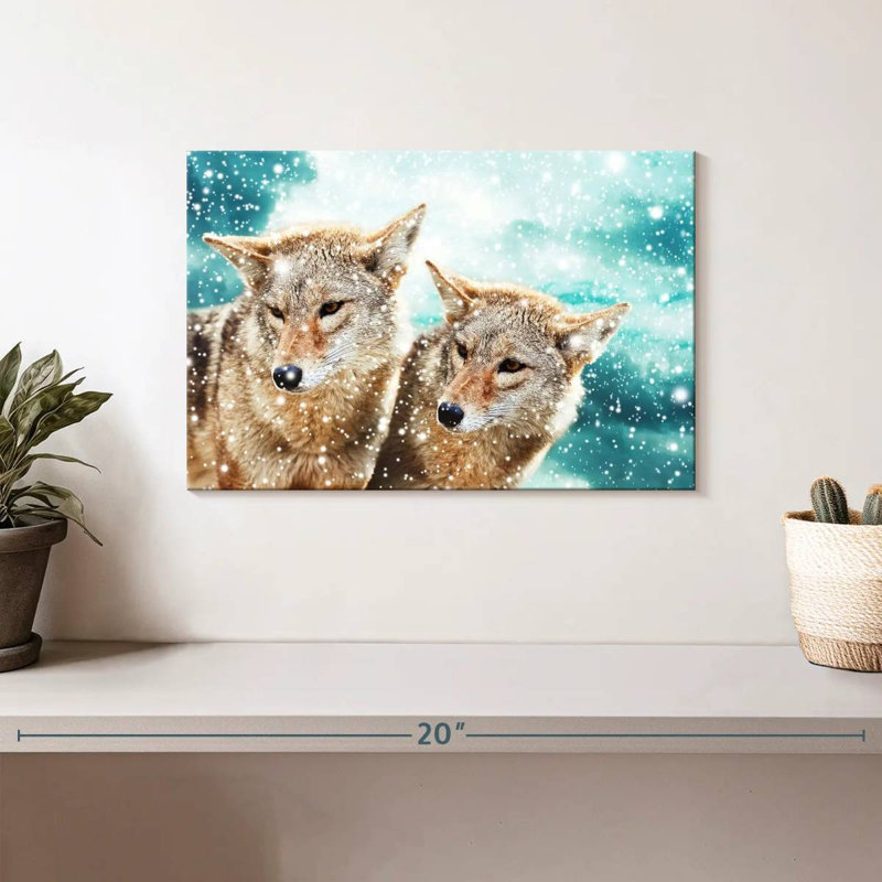 Paire de coyotes Brampt, H 8 po x l 12 po