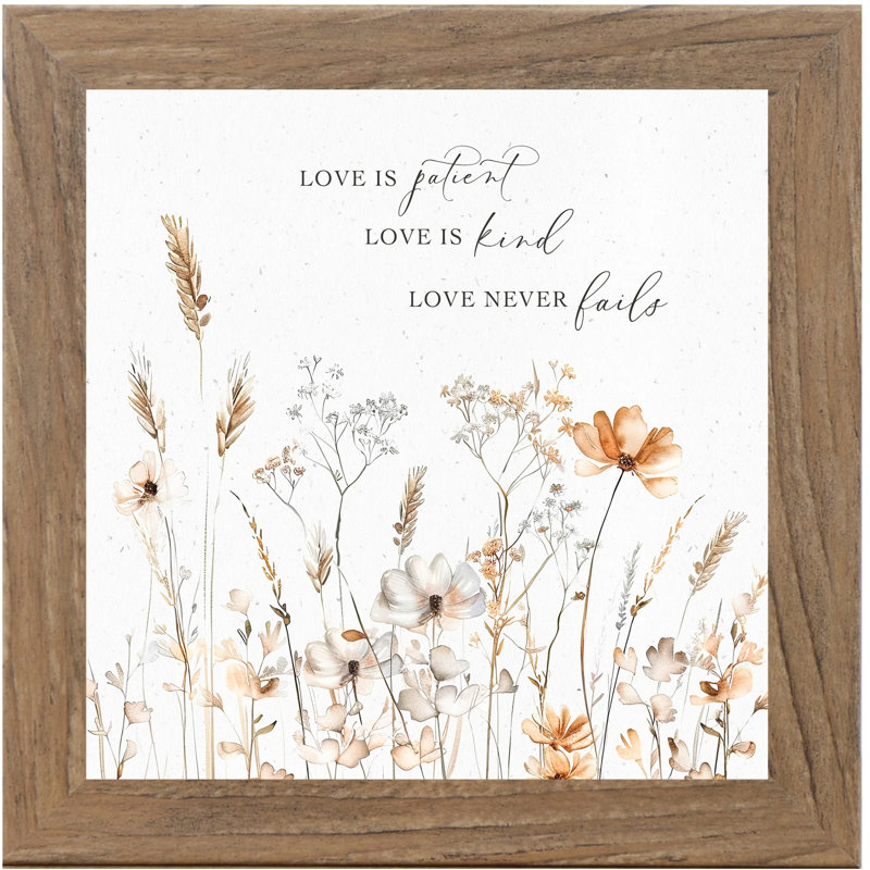 «Love is patient», art floral printanier, Table agricole