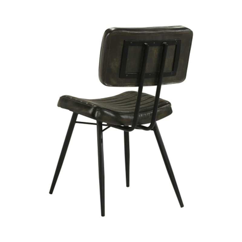 Chaises d'appoint rembourrées en cuir, Noir, espresso