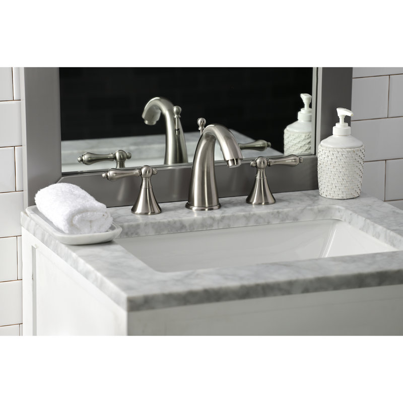 Robinet de salle de bain espacé Kingston, Nickel brossé