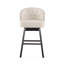 Tabouret de bar pivotant à 360 degrés avec superbe garniture cloutée, ensemble de 2, beige