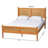 Betzayda Baxton Studio Jenn Golden Brown Wood Japandi Queen Size Platform Bed With Distressed-Finished Rattan