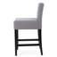Tabouret de comptoir Kd (2) en gris - l 17,75 po x P 23,2 po x H 37,73 po, structure en bois massif, revêtement 100% élégant pour tout style d'intérieur , Tissu, Tendance
