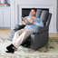 Fauteuil inclinable de massage en cuir PU de 22 pouces avec fonctions vibrantes et chauffantes, fauteuil inclinable avec porte-gobelets intégrés et poches latérales-2042521087