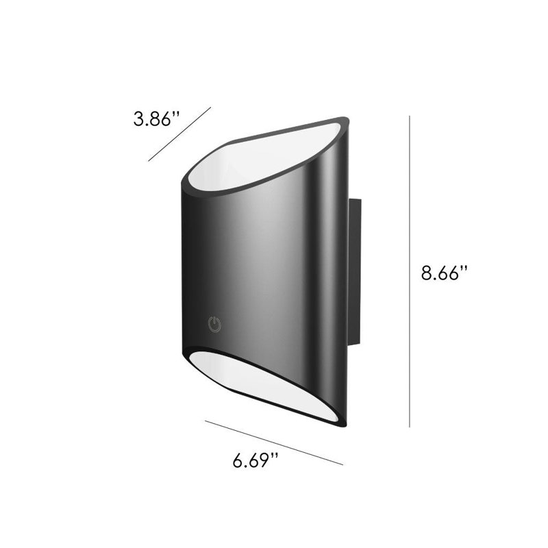 1 - Light LED Flush Mounted Sconce, Black Slate