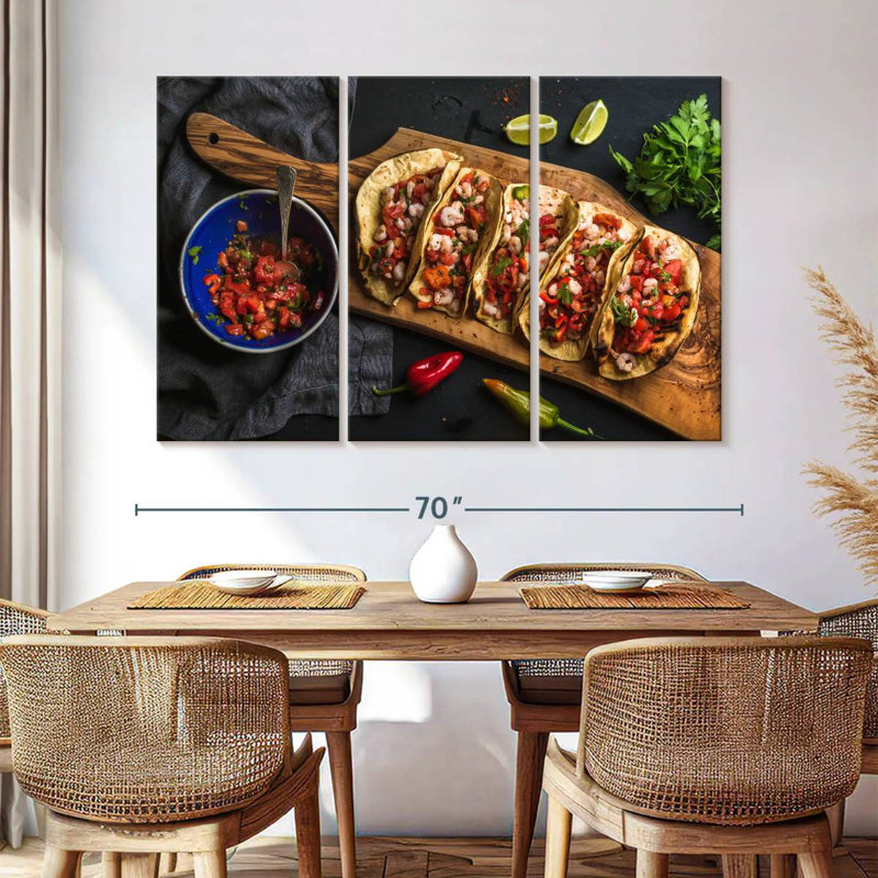 Yarlin Shrimp Tacos, 42" H x 65" W