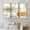 «Fields Of Gold Watercolor Flower I», peinture sur toile 3 pièces